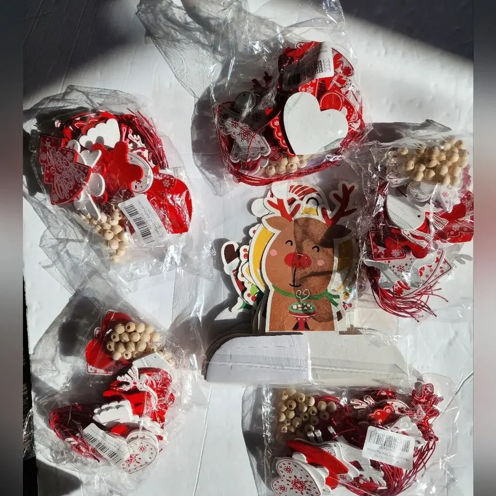 Christmas Decorations‎ Wood Decoration Garlands Bundle / 5 + Table Centerpiece 8